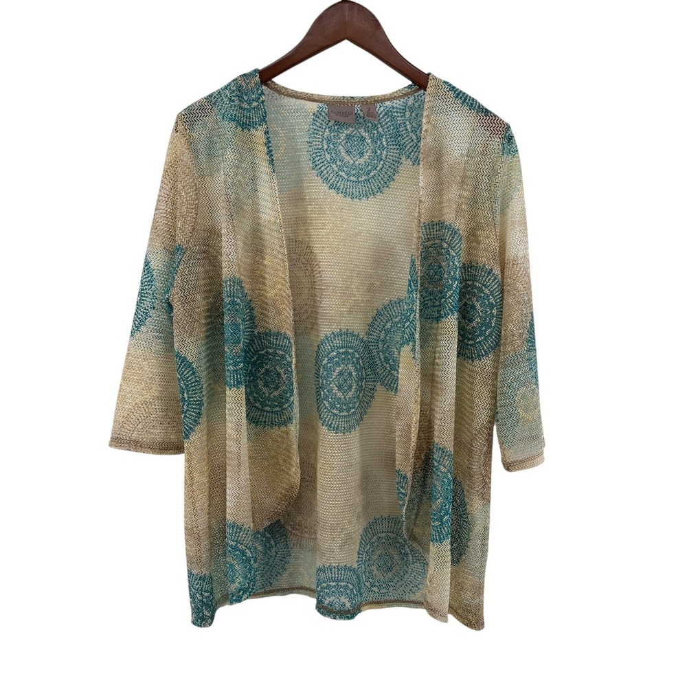 Chico's Medallion‎ Open Cardigan Size 2